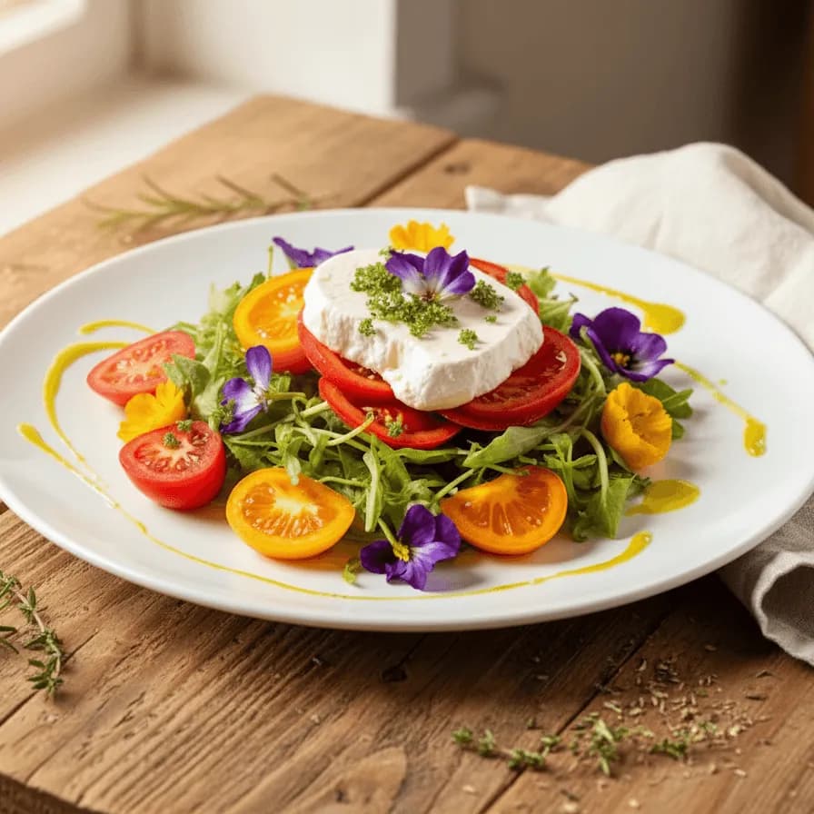 Photo générée par IA - Burrata style Rustique